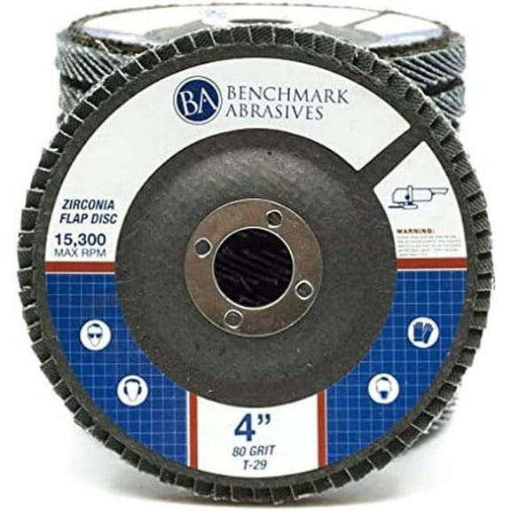 Benchmark Abrasives 4" x 5/8" Premium Type 29 Zirconia Flap Discs (10 Pack) - 120 Grit