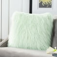 thumbnail image 2 of SAFAVIEH Caelie Faux Fur 20" x 20" Shag Plush Pillow, Mint, 2 of 4