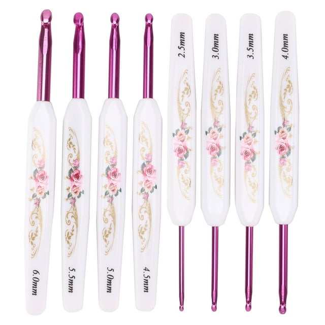 Crochet Hooks , Non-Slip Crochet Hooks Kit Crochet Hooks Set 8Pcs For Home For DIY For Weaving For Knitting Blue And White Porcelain Pack Of 8,Safflower Porcelain Pack Of 8