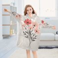 thumbnail image 5 of FORMRS Wearable Blanket Hoodie with Sleeves for Kids Cozy Flannel Sweatshirt, Pink Flower, 5 of 7