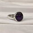 thumbnail image 4 of Cab Amethyst Ring, Natural Purple Amethyst Ring, February Birthstone, 925 Sterling Silver, Mens Plain Ring, Christmas, Thanksgiving, Handmade, Statement Jewelry, Healing Gemstone, Unisex Ring, 4 of 5