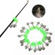 thumbnail image 1 of 10 piezas de campana de alerta dual con alarma extra fuerte para caña de pescar en tono plateado verde, 1 of 4