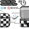thumbnail image 4 of Black and White Checkered Pattern Insulated Lunch Bag Teens,Bento School Lunch Bag for Teens for Work,Picnic or Travel 10.6x7.7x4.3 Inches,12 Can Capacity, 4 of 6