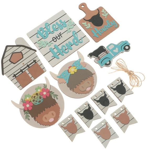 GOOHOCHY 1 Set Farmhouse Tiered Tray Centerpiece Wood Material Birthday Party Table Ornaments Home Decor