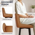 thumbnail image 6 of MultiHaven 26.1-Inch Bar Stools Set of 4,Swivel Counter Height Bar Stool with Back & Metal Legs,Fabric Island Chairs Suitable for Kitchen,Bar,Cafe - Whiskey Brown, 6 of 10