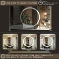 thumbnail image 4 of Apmir  Frameless RGB Backlit and LED Frontlit Anti-Fog Tempered Glass Wall Bathroom Vanity Mirror 36" x 24", 4 of 5