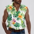 thumbnail image 1 of Sentmoon Vêtements pour Hommes et Débardeurs d'Été Sans Manches à Col Rabattu pour Hommes avec Imprimé avec Poches Compression Ample Grande Taille Gilets pour Hommes Vêtements d'Extérieur Hawaii pour Mode Urbaine Décontracté Vert TTTG, 1 of 5