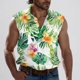 thumbnail image 1 of Camiseta sin mangas con cuello vuelto para hombre, estilo informal, a la moda, con estampado, cuello vuelto, sin mangas, bolsillos, deportiva, de poliéster, 1 of 5
