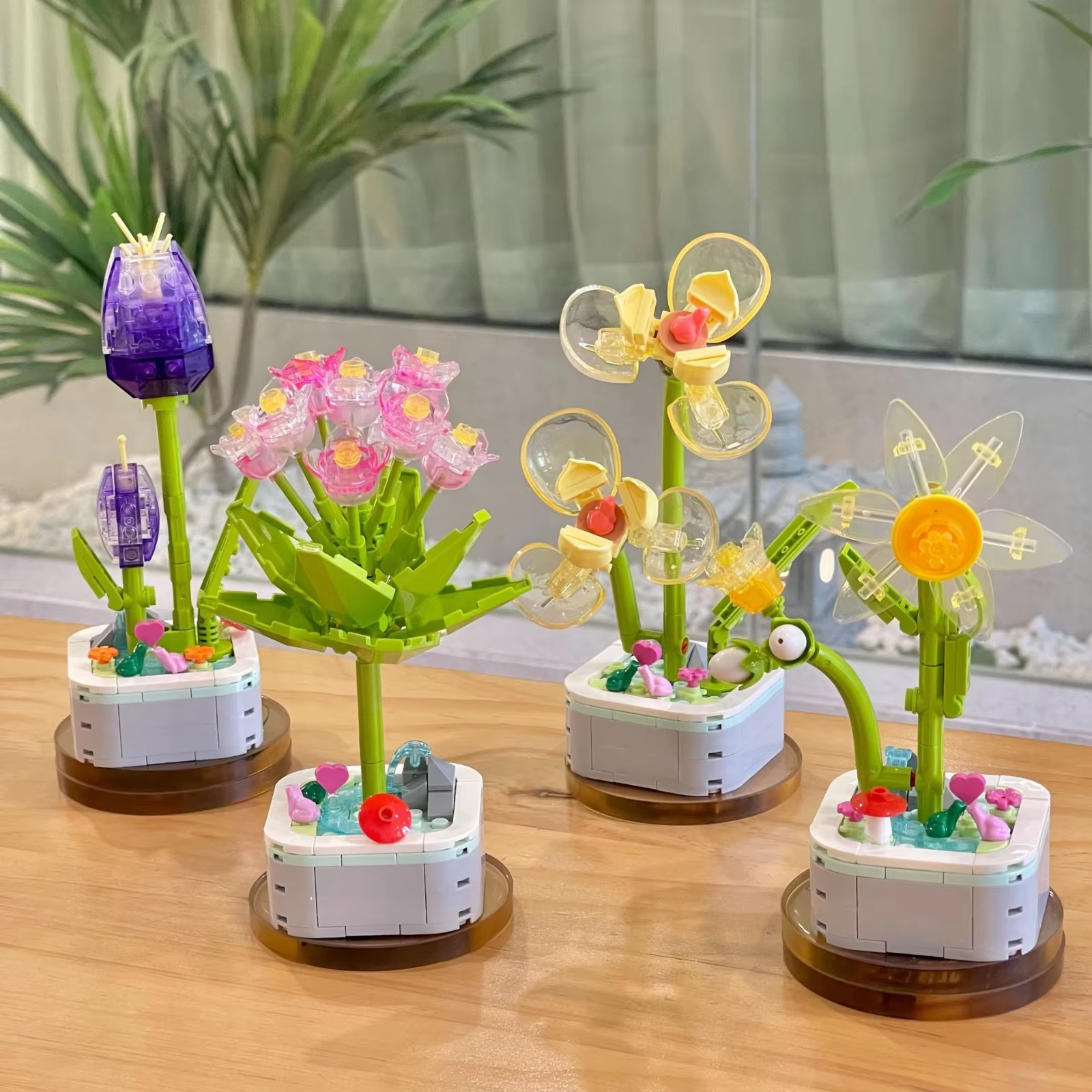 Wizardi Brick Potted Flower - Lotus Petal Orchid Building F07M9-10