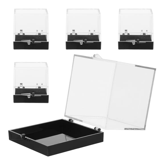 LITINKIMI Crystal Specimen Boxes Multi-Color Clear Plastic for Organized Display 5Pcs