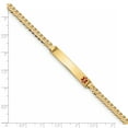 thumbnail image 3 of Primal Gold 14 Karat Yellow Gold Medical Red Enamel Flat Curb Link ID Bracelet, 3 of 3