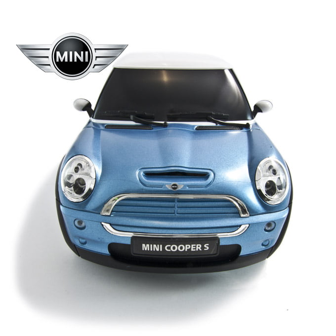 1:14 Mini Cooper S RC Car Remote Control Official Licensed With Lights Blue kids 