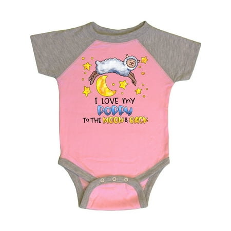 

Inktastic I Love my Poppy to the Moon and Back Cute Sheep Gift Baby Boy or Baby Girl Bodysuit
