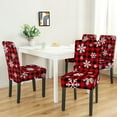 thumbnail image 2 of Christmas Snowflakes Dining Chair Covers Set of 6, Red Buffalo Plaid Merry Xmas Parsons Chair slipcovers, Kitchen Winter Holiday Decor Chair Seat Cover Protectors(Red Plaid,6 Pack), 2 of 6