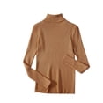 thumbnail image 4 of HOZADOIE Chandails pour Femmes Mode Manches Longues Col Roulé Base Couleur Unie Tricot Chandail Classique Coupe Ajustée Tricot de Corps Chandail Automne Hiver Tenues Polyvalentes, 4 of 5