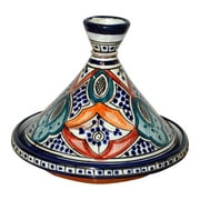 Moroccan Handmade Serving Tagine Exquisite Ceramic With colors Original Medium 10 inches Across