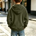 thumbnail image 6 of Nugftut Sweatshirts for Boys Corduroy Full-Zip Hooded Long Sleeve Sweatshirts Size 5-6 Army Green, 6 of 8