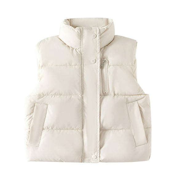 Coerni Toddler Boys Girls Puffer Vest Quilted Bubble Winter Coat Sleeveless Down Coat Stand Collar Padded Waistcoat Zip Outwear
