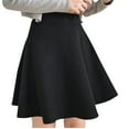 thumbnail image 2 of Women Preppy Fashion A-line Skirts Solid Color Basic Knitted Mini Skirts High Waist Classic Simple Short Skirt 2025, 2 of 6