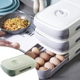thumbnail image 3 of Refrigerator Stackable Drawer Organizer, 31-Compartment Egg Storage Box with Transparent Lid, Large Capacity Food Keeper, Non-Slip, Crack-Proof, Easy Clean, 32x21x7.8cm, Clear View, Sealed Fresh, 3 of 5