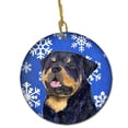 thumbnail image 1 of Rottweiler Winter Snowflakes Holiday Christmas Ceramic Ornament, 1 of 1