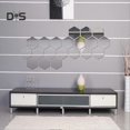 thumbnail image 3 of Hexagonal Self Adhesive Mirror Effect Wall Sticker Living Room Decal Decor, 3 of 5