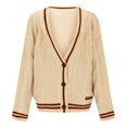 thumbnail image 2 of Pulls à Coutures Ouvertes pour Cardigan Étoile Esthétique Pull Tricoté Tendance Manches Longues Boutonné Col Rond Cardigans (S-TG, Rouge), 2 of 4