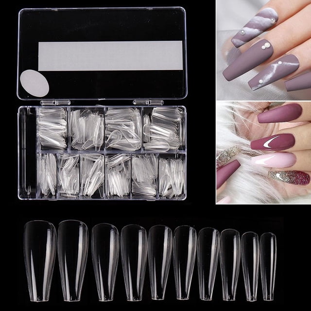 Uñas postizas 500 piezas de uñas de extensión es shamjiam Uñas postizas transparentes