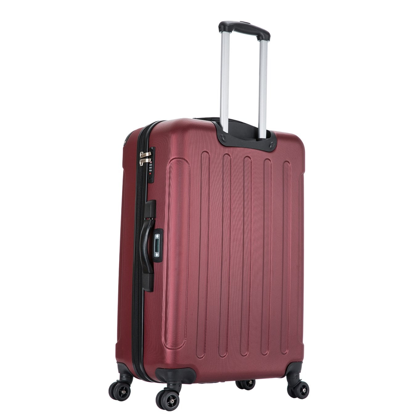DUKAP Intely 28" Hardside Lightweight Luggage with Spinner Wheels and Integrated Weight Scale, Wine