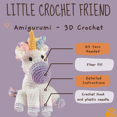 thumbnail image 3 of Leisure Arts Little Crochet Friend Animals Crochet Kit, Unicorn, 8", Complete Kit, Learn To Animal Starter Kit For All Ages, Includes Instructions, Diy Amigurumi Kits, 3 of 5
