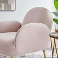 thumbnail image 3 of Armchair Accent Chair, Pink, Velvet, Modern Contemporary, Mid Century Living Hotel Lounge Cafe Lobby, 3 of 8