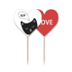 thumbnail image 1 of Gato negro cabeza Miau animal Palillos de dientes bandera etiqueta de amor selección de pastelitos, 1 of 4