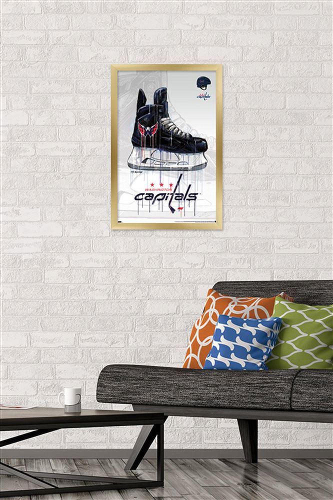 NHL Washington Capitals - Drip Skate 21 Wall Poster, 14.725" x 22.375", Framed