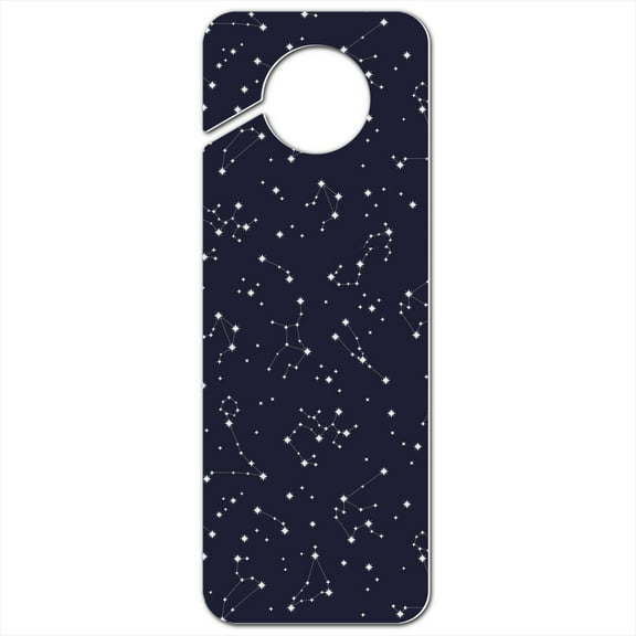 Stars and Zodiac Constellations Pattern Plastic Door Knob Hanger Sign