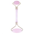 thumbnail image 1 of Natural Double Head Rose Quartz Jade Slimming Face Beauty Massage Roller (Gold), 1 of 3