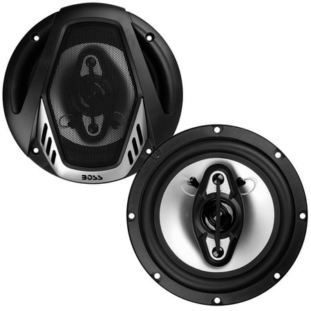 BOSS Audio - Onyx 6-1/2" 4-Way Car Speakers with Poly-Injected Woofer Cones (Pair) - Black and Chrome
