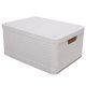 thumbnail image 1 of Caja de almacenaje Irfora Caja de almacenamiento plegable blanca, contenedor organizador de caja de almacenamiento impermeable con dos asas, caja de utilidad apilable de plástico plegable, contenedor Irfora Caja de almacenaje, 1 of 7