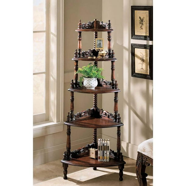 Decorative Fivetiered Edwardian Corner Shelf