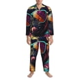 thumbnail image 3 of Daiia Retro Bulldog Sunglasses for Men's Long-Sleeved Pajama Set – Soft & Comfortable Sleepwear Button-Up Pajamas Cozy Lounge Wear-Medium, 3 of 7