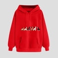 thumbnail image 2 of Jinhomg Womens Hooded Sweatshirt Cute Cartoon Graphic Lounge Tops Casual Comfy Long Sleeve Hoodie Pullover with Kangaroo Pocket Daily Wear Summer Saving Red S, 2 of 6