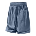 thumbnail image 4 of Men Shorts Cargo Men's Outdoor Workout Shorts, Plus Size Elastic Waist Breathable Shorts with Zip Pocket, Lightweight Sports Casual Short Pants Blue 5XL, 4 of 6