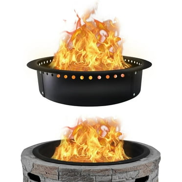 FEBTECH 46” Smokeless Fire Pit Insert - Heavy Duty Outdoor Fire Pit Ring with Heat Resistant Coating - For Outdoor Camping Bonfire