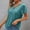 33-Blue, variant on SELONE Plus Size Tops for Women Work Short Sleeve Tops Blouses Regular Fit T Shirts Pullover Tees Tops Solid T-Shirts V Neck Tops Blouses Ruffle Peplum T Shirts Breathable Pullover Purple XXXXXL
