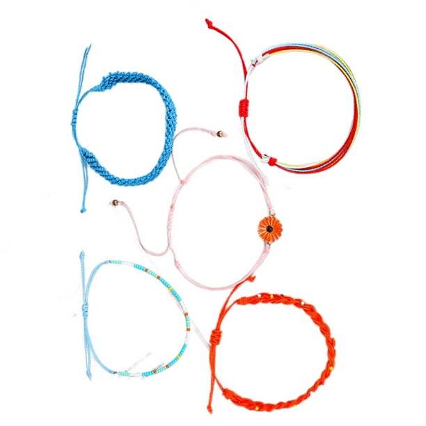Sonducket 1 Juego de pulseras bohemias con cordón, pulseras bohemias, decoraciones de margaritas, regalo creativo para el Día de San Valentín Type3 NO3