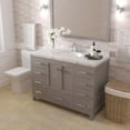 thumbnail image 3 of Caroline Avenue 48" Single Bath Vanity in Cashmere Gray with Cultured Marble Quartz Top and Round Sink with Polished Chrome Faucet with Matching Mirror, 3 of 3