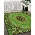 thumbnail image 3 of Ahgly Company Machine Washable Indoor Square Transitional Antique Bronze Green Area Rugs, 7' Square, 3 of 7
