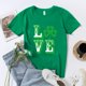 thumbnail image 4 of Blusa informal de manga corta con cuello redondo para mujer con estampado del día de San Patricio Pompotops hfajkhk125821, 4 of 5