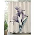 thumbnail image 2 of Abstract Ombre Shower Curtain, Purple Lily Beige Texture Waterproof Shower Curtain Set with 12 Hooks Lightweight Washable Fabric Shower Curtains for Bathroom 48x72 Inches, 2 of 6