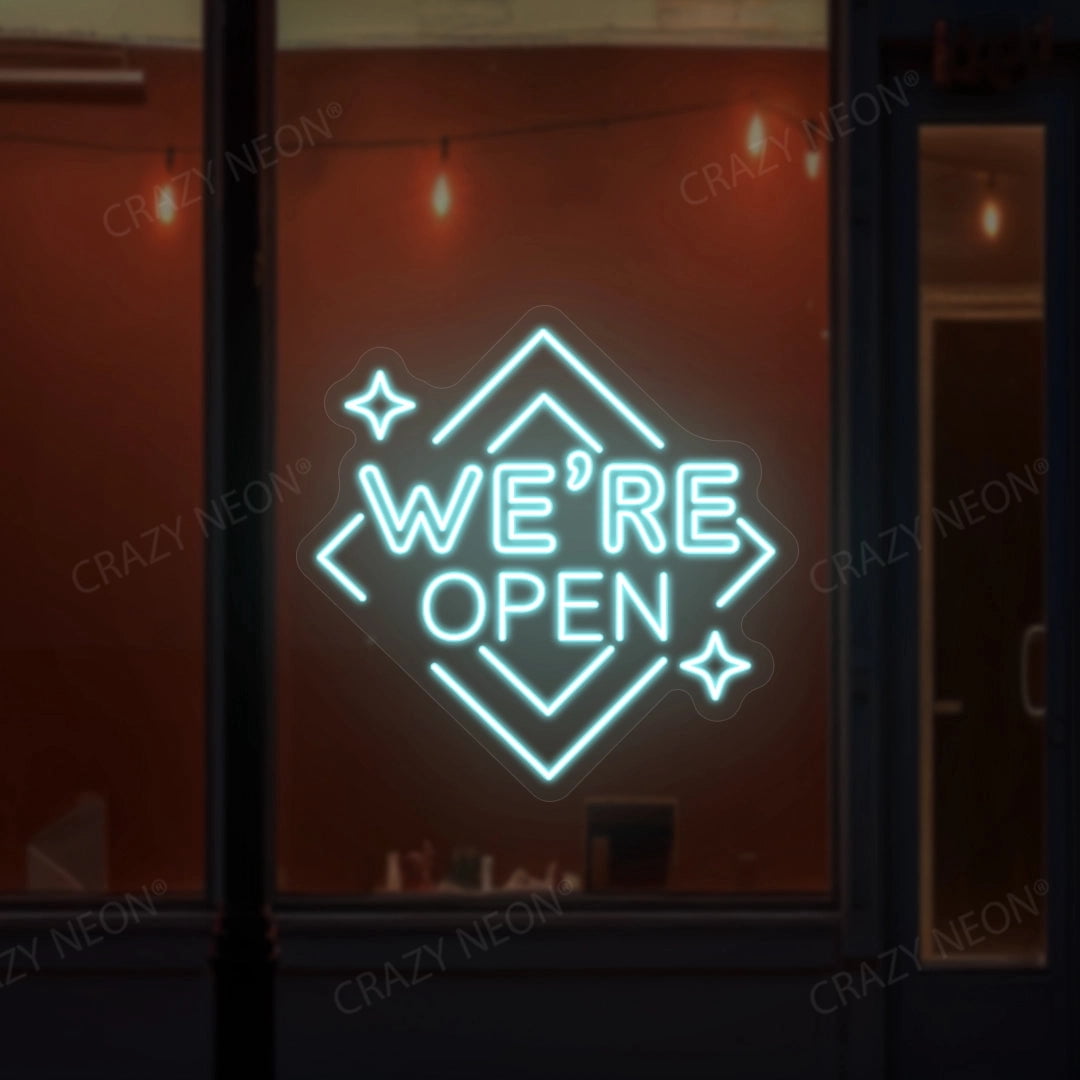 We Are Open Square Sign (Yellow, 36"(W)x36"(H))