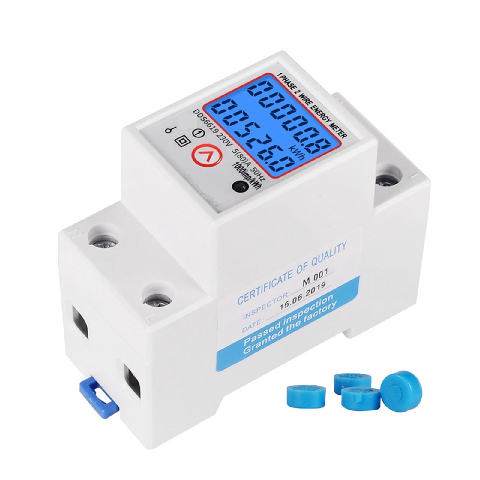 Din Rail Digital Single Phase Reset Zero Energy Meter KWh Voltage Current Power Consumption Meter Wattmeter Electricity ,Overload Protection